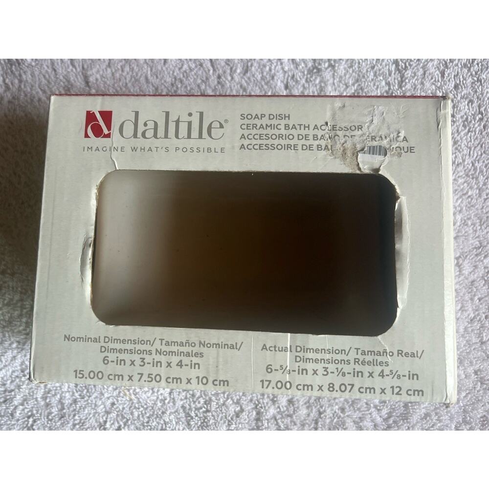 Daltile Ceramic Tub Soap Dish White Holder Tray Tile Thinset Wall Mount Bathtub